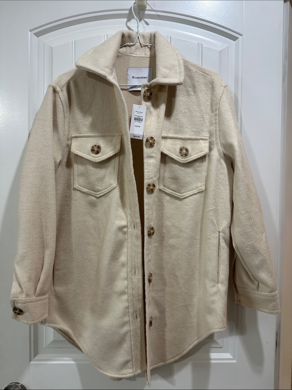 Bluenotes Cream Button-Front Shacket Jacket